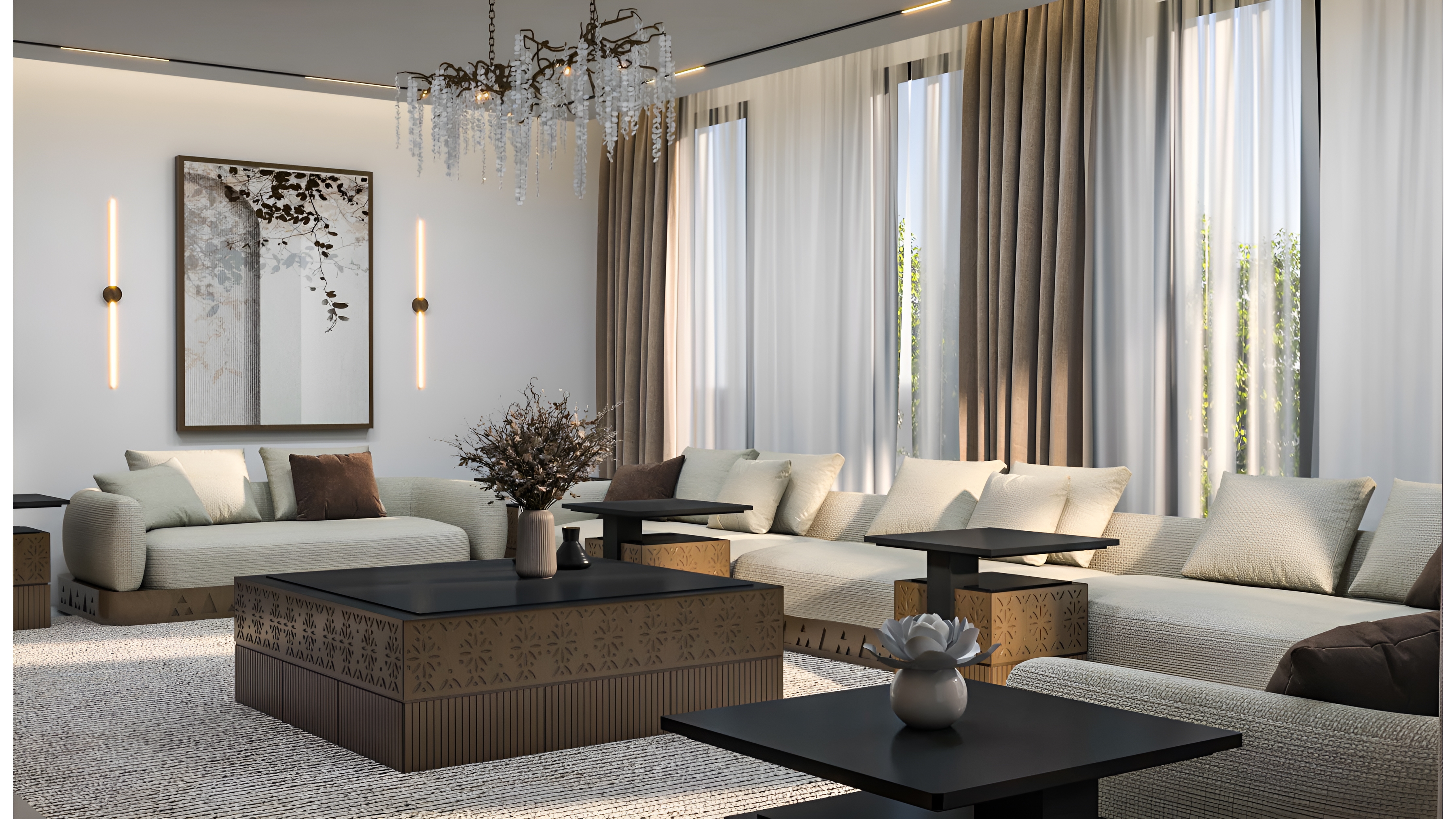 Luxury living room interior design in Istanbul by FAR 4